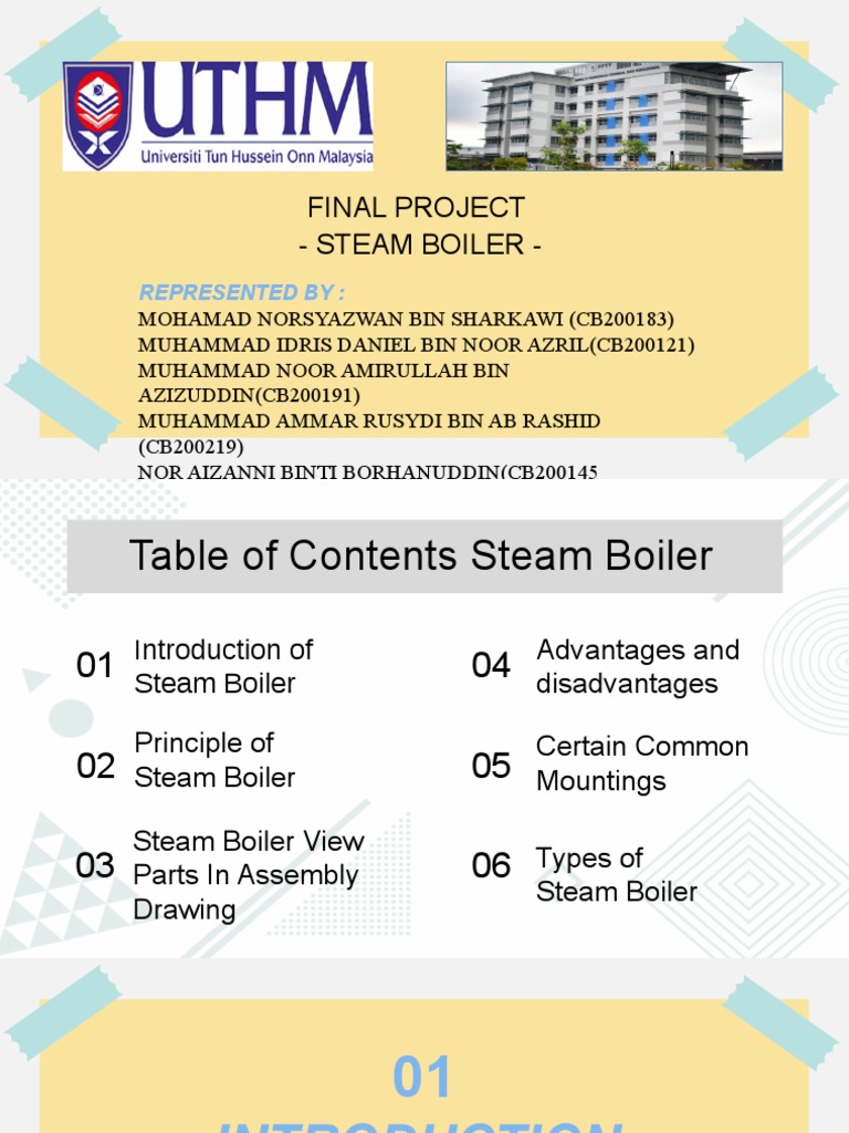 Final Project - Steam Boiler - : Represented by | PDF | Steam Engine ...