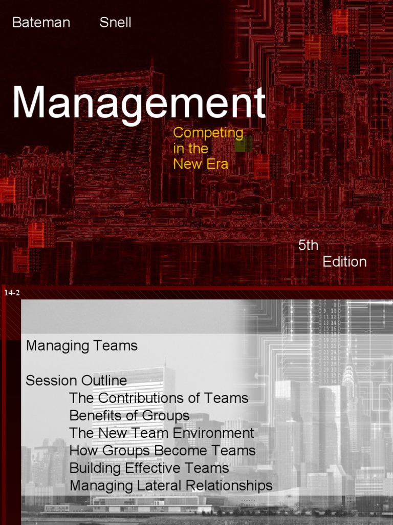Management: Bateman Snell | PDF | Leadership | Motivation