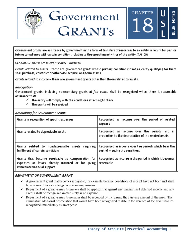 18 Government Grants | PDF | Depreciation | Income
