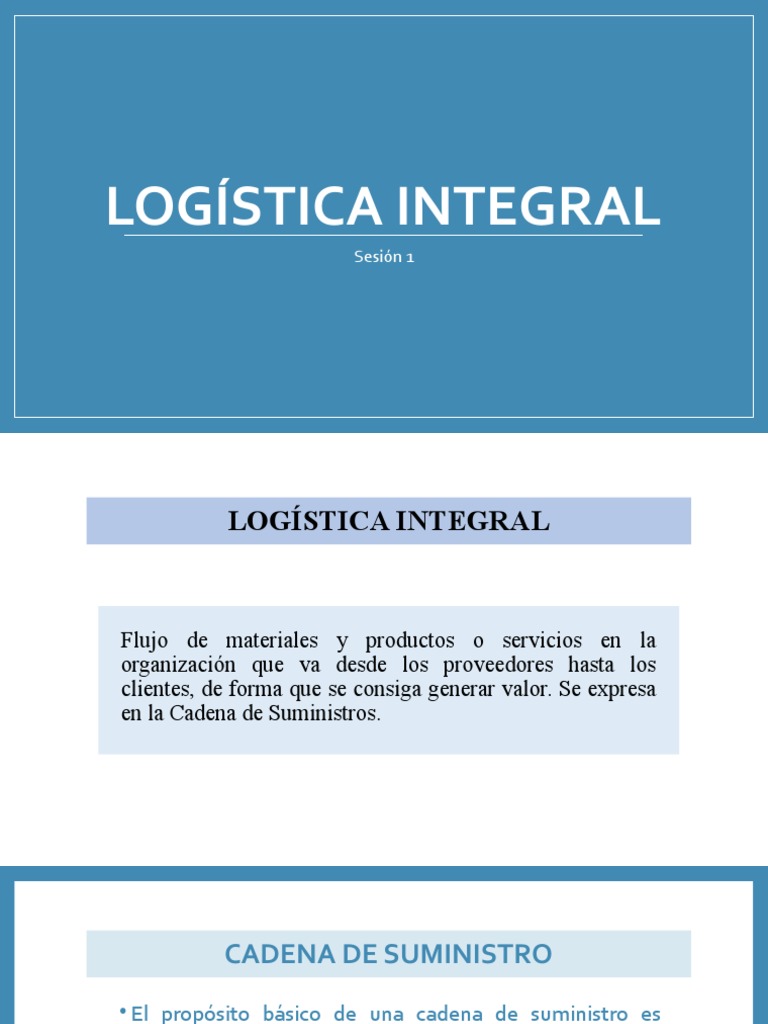 Ses 1 Logística Integral | Descargar gratis PDF | Logística | Empresas