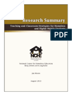 Research Summary: Teaching and Classroom Strategies For Homeless and Highly Mobile Students