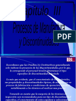 Procesos de Manofacturas y Discontinuidades