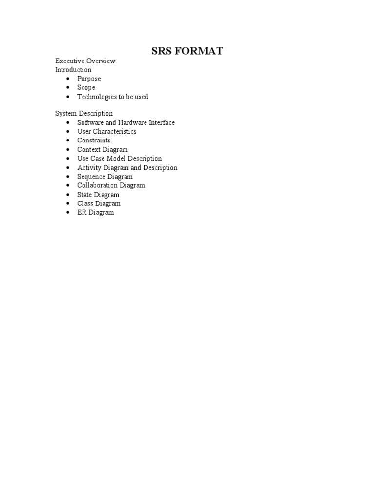 SRS Document Structure Guide | PDF | Computers