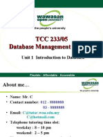 TCC 233/05 Database Management Systems