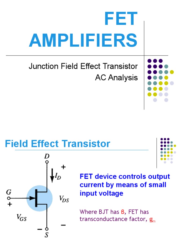 DDE 3223 FET Amplifiers JFET AC Analysis PDF Field Effect Transistor Electrical Components