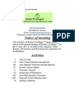 Notice of Meeting: Agenda