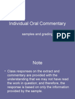 Individual Oral Commentary: Samples and Grading