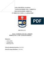 Informe 4 - CP - Hidráulica Básica - COMPROBACIÓN DE LA PRESIÓN HIDROSTÁTICA Y DEL CENTRO DE PRESIÓN - Camino, Chanalata, Montenegro