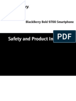 Safety and Product Information: Blackberry Bold 9700 Smartphone