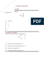 Calculus I Final 2010