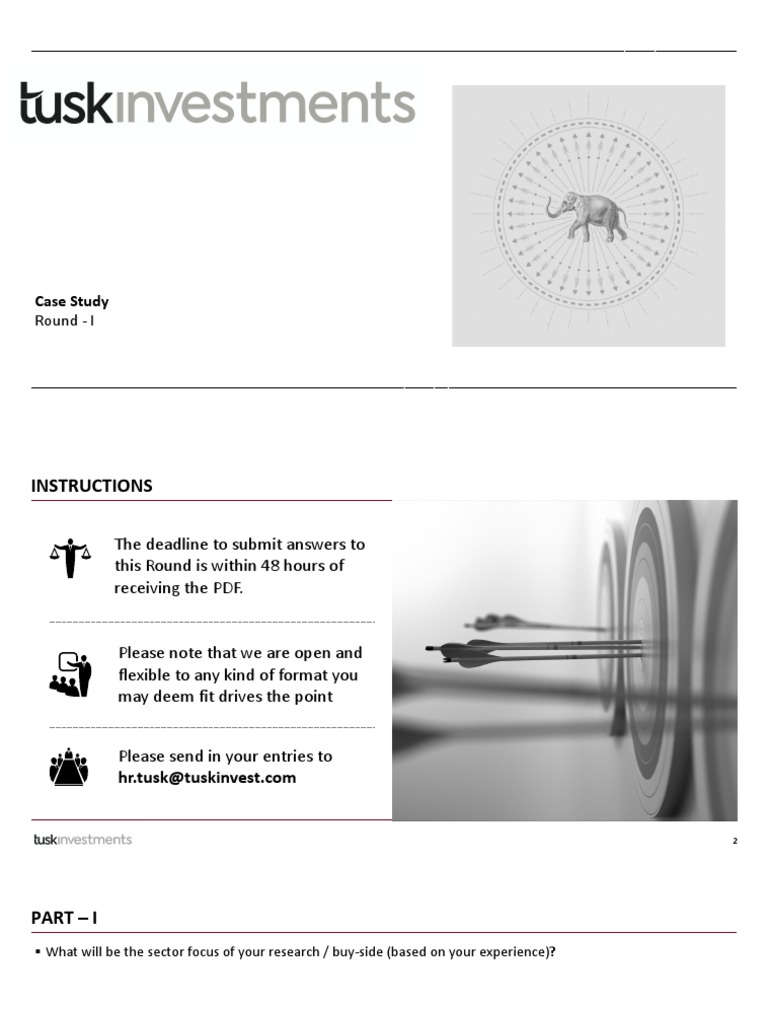 Tusk Investments Case Study (Round 1) Metals and Mining PDF