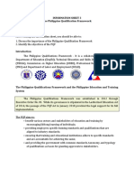 Information Sheet 3 The Philippine Qualification Framework