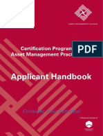 Applicant Handbook: Certification Program For Asset Management Practitioners