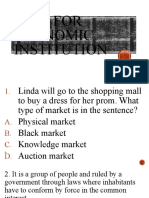 Quiz For Economic Institution