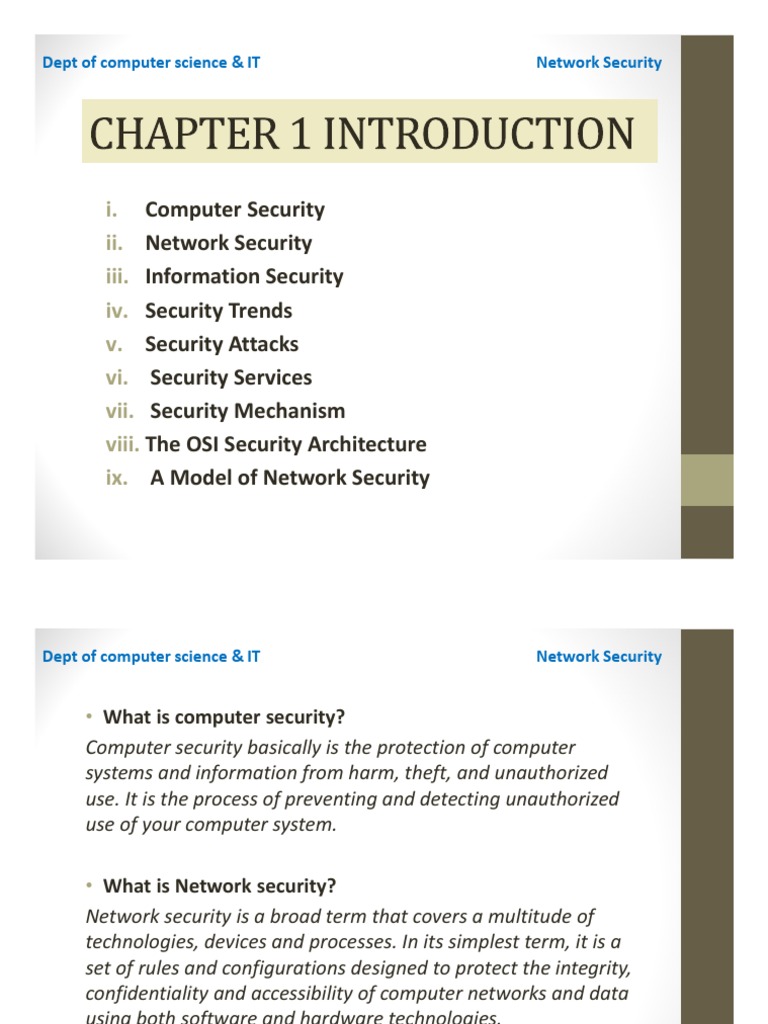 Introduction To Network Security | PDF | Network Security | Security