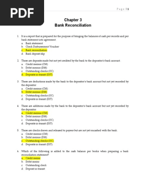 BANK RECONCILIATION