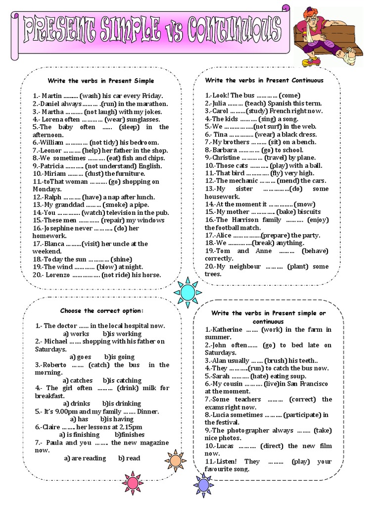 Present Simple vs Continuous Guide | PDF
