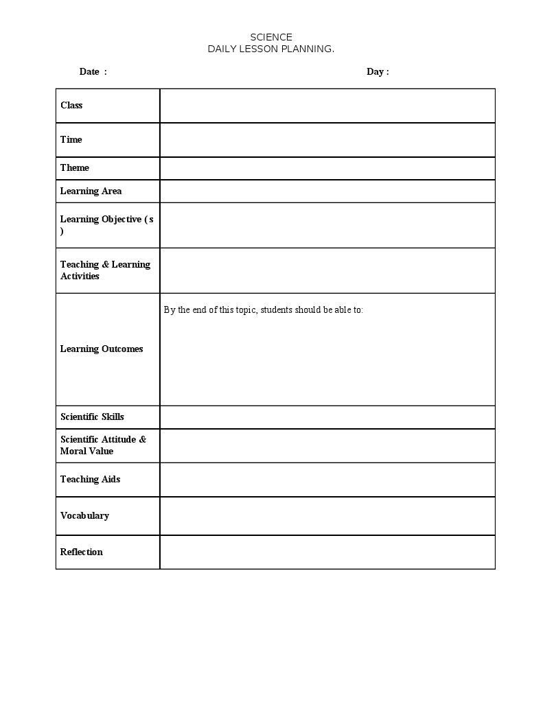 Daily Science Lesson Format | PDF