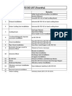 TO DO LIST (Foundry) : SR# Machine Remarks