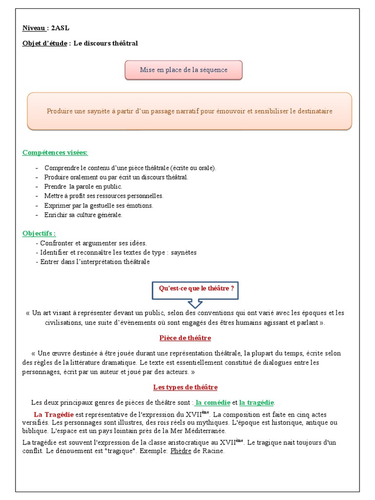 Production d'une saynète théâtrale | PDF | Pièce de théâtre | Théâtre