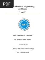 Object Oriented Programming Lab-06 (Composition and Aggregation)