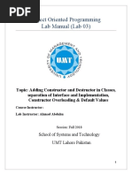 Object Oriented Programming Lab-05 (Separation of Interface and Implementation)