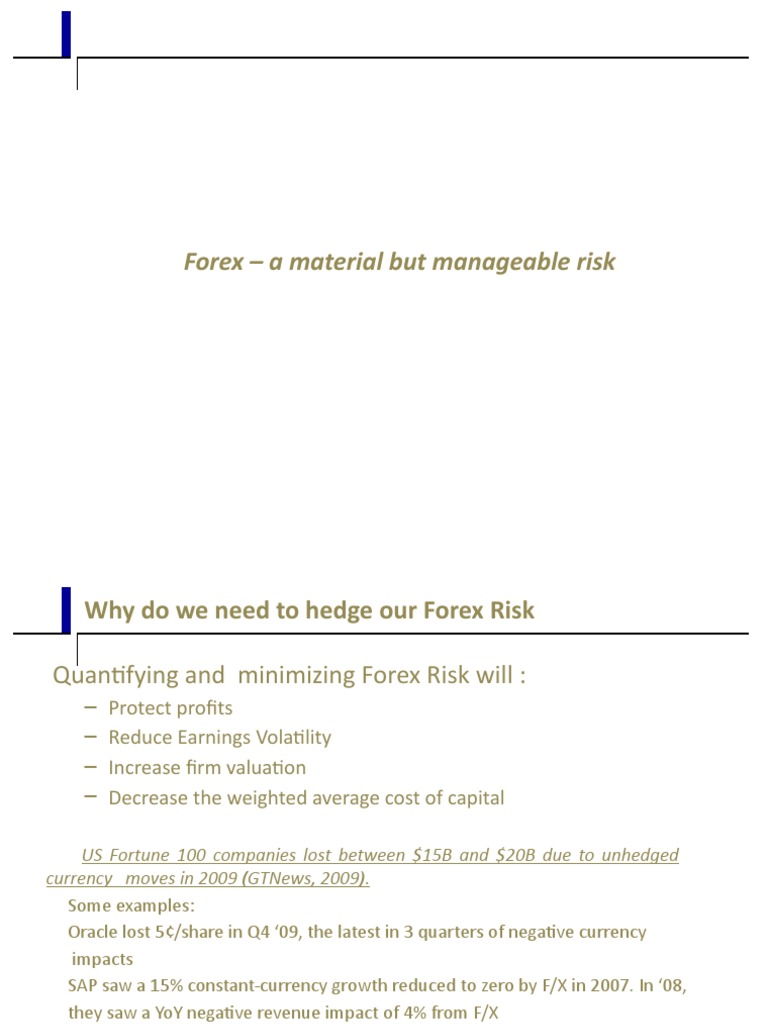 Forex - A Material But Manageable Risk | PDF | Futures Contract ...