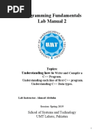 Programming Fundamentals Lab 02 (Writing and Compilling 1st Prog)