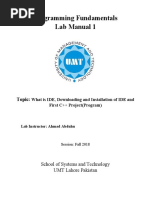 Programming Fundamentals Lab 01 (Understanding and Installation of IDE)