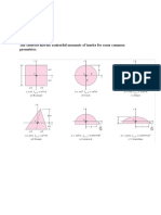 The Centroid and The Centroidal Moments of Inertia For Some Common Geometries