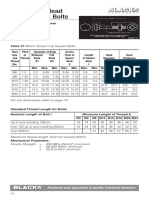 Metric Cup Head Square Neck Bolts: For Nut Dimensions Refer To Page 14