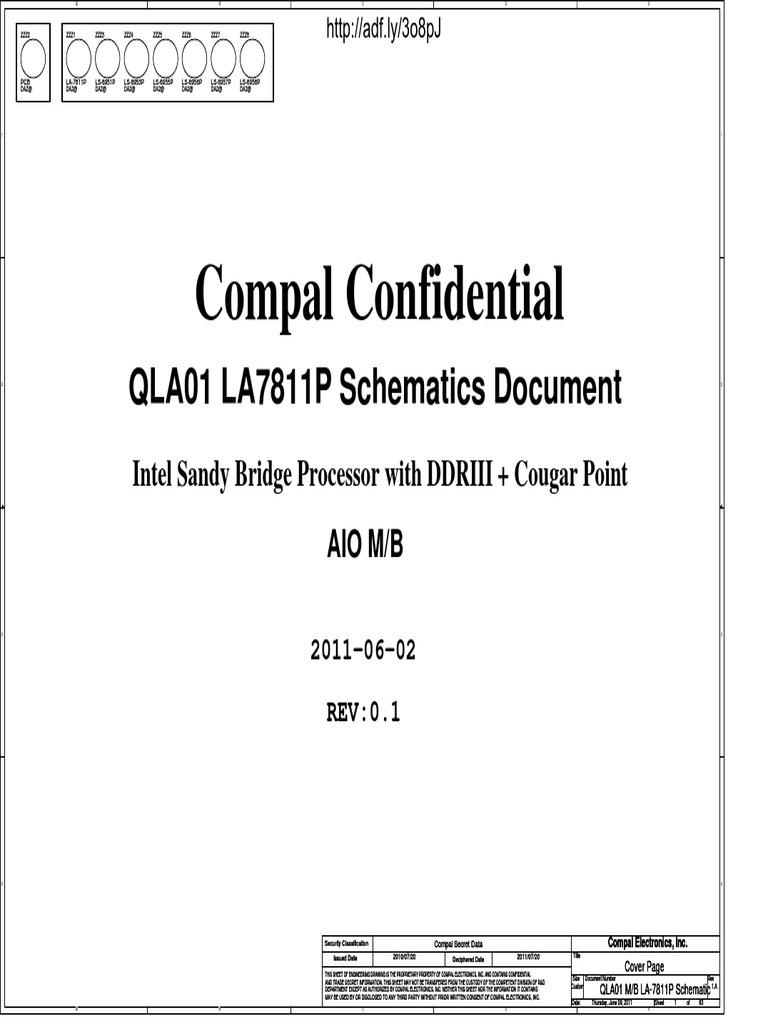 Lenovo Ideacentre B520 Compal La-7811p Rev.0.1 Qla01 SCH | PDF.