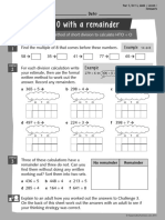 Division HTO ÷ O With A Remainder: Name: Date