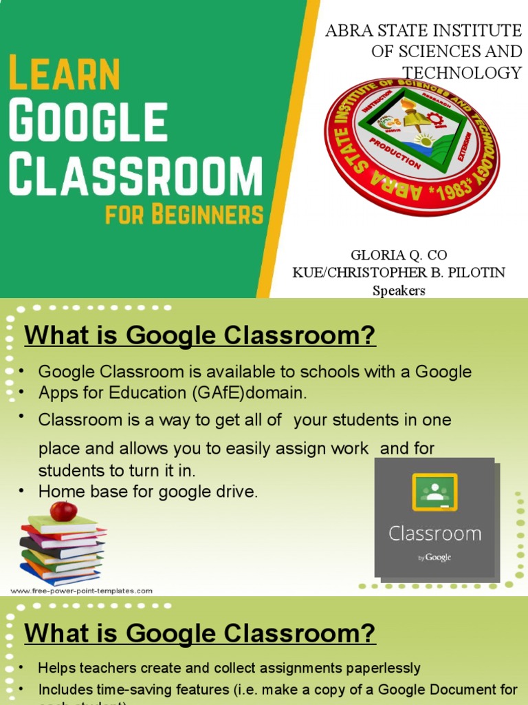 Google Classroom PPT For Teachers PDF sites Cyberspace