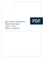 IRLL Module Assignment Name-Sonu Rajpal Batch - PCL-I Roll No-14109006