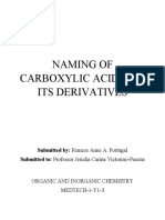 rules in naming of carboxylic acids and its derivatives