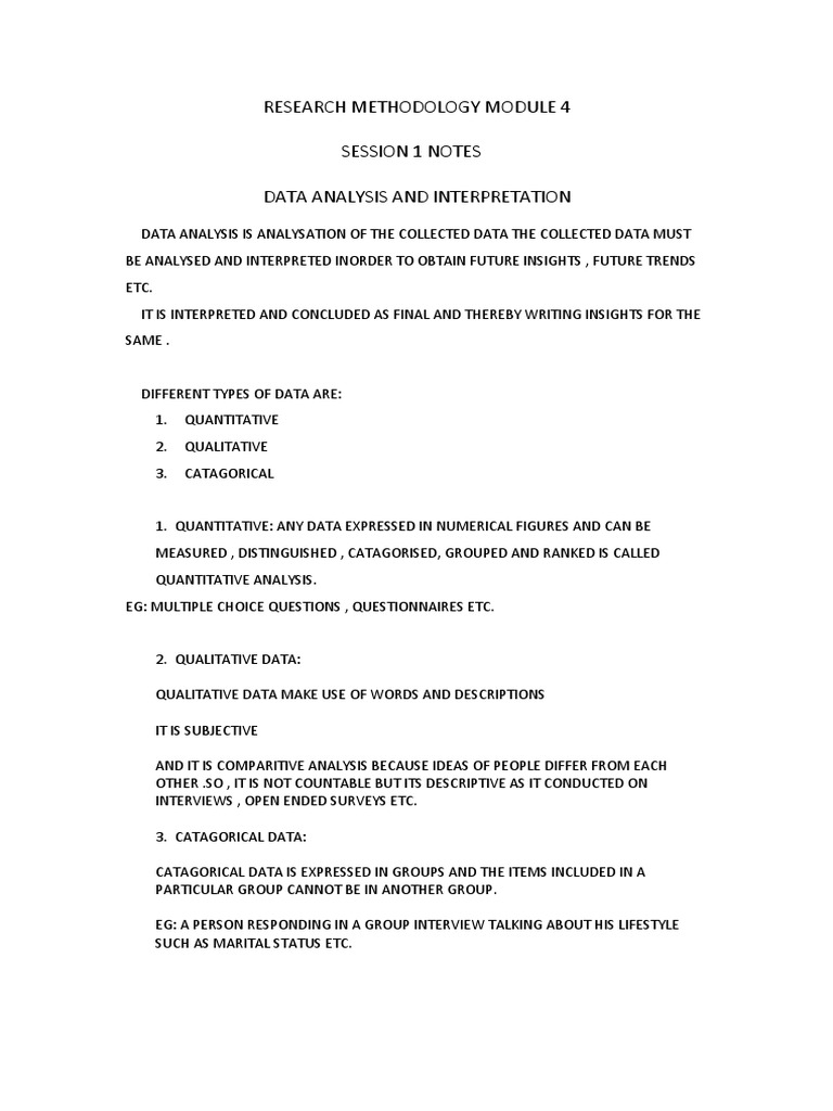 Research Methodology Module 41 Pdf Qualitative Research Data