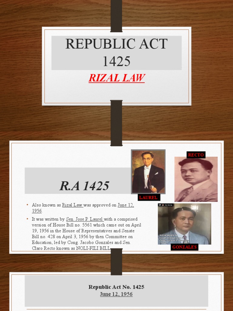 Understanding Republic Act 1425: Rizal Law | PDF | Science ...