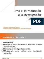  La Investigación Comercial