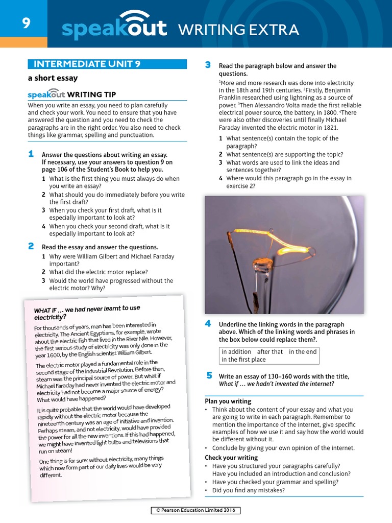 Speakout Writing Extra Intermediate Unit 9 | PDF | Paragraph | Essays