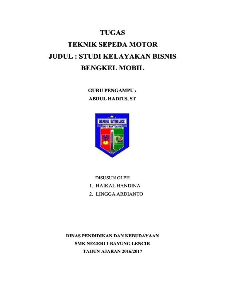 Proposal Studi Kelayakan Bisnis Bengkel Mobil Compress Pdf