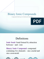 Binary Ionic Compounds: Compounds Made Up of A Metal and Nonmetal