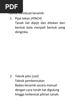 Teknik Membuat Keramik Pdf