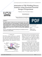 Optimization of TIG Welding Process Parameters Using Fractional Factorial Design of Experiment