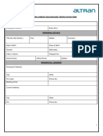 Employment Background Verification Form