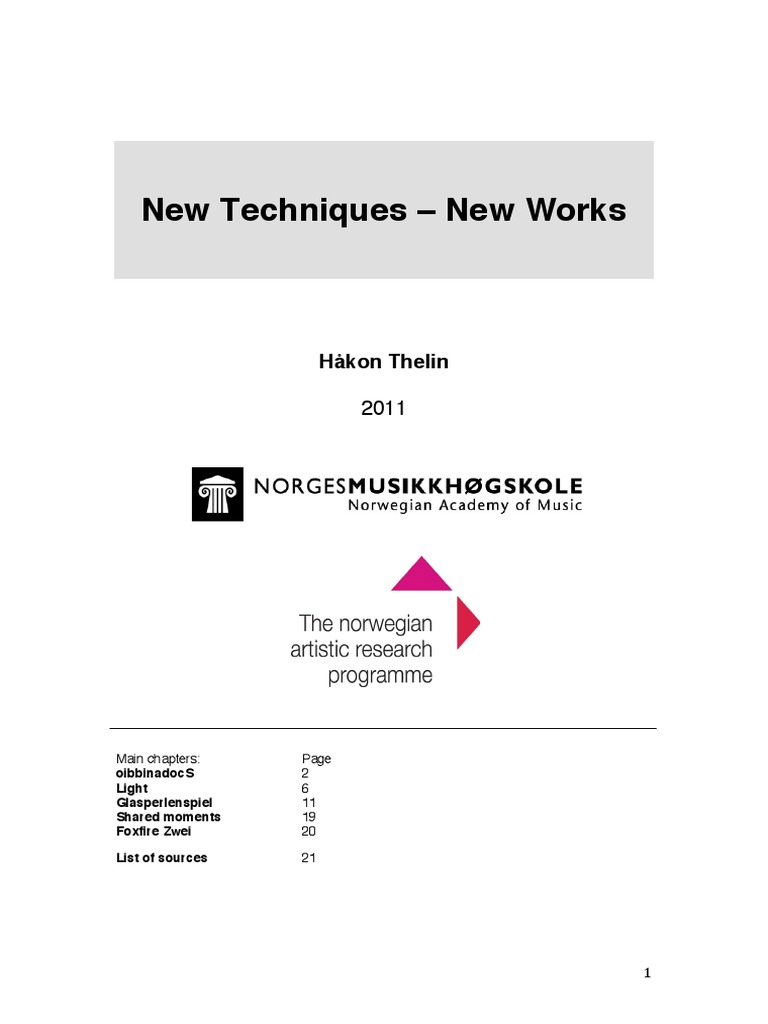 New Techniques - New Works | PDF | Harmony | Harmonic