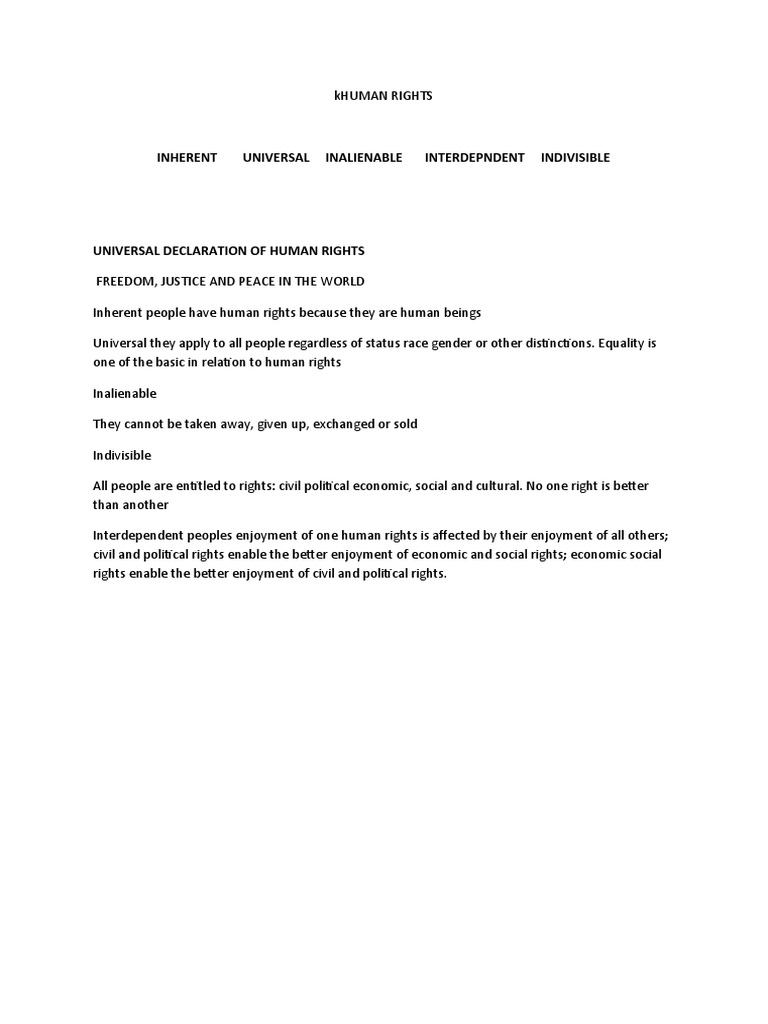 Understanding Human Rights Principles | PDF | Politics