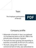 Topic: The Employee Participation at Bank of Baroda