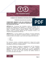 CONTRATO DE COWORKING THE TRANSLATION FACTORY. Prestación de Servicios de Coworking