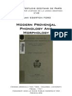 Harry EGERTON FORD - Modern Provençal Phonology And Morphology